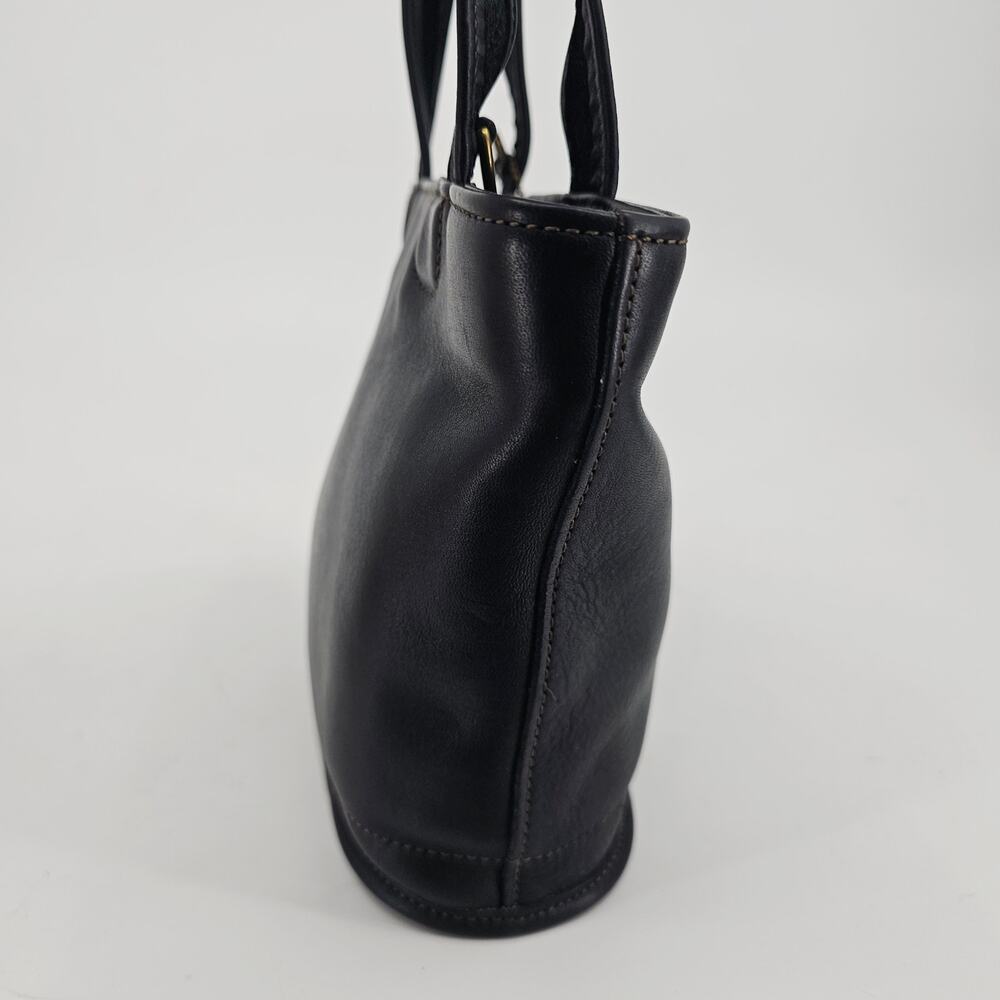 Vintage Coach 9301 Bleecker Small Basket Black Leather Double Handle Bag Purse - Picture 4 of 15